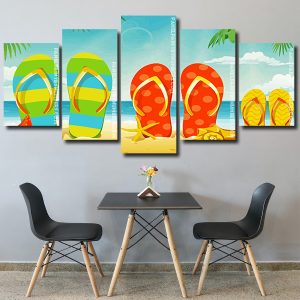 Flip Flop And Sea Shells panels paint by numbers