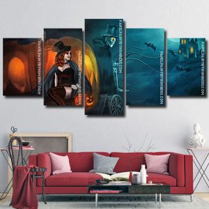 Gothic Halloween Witch panels paint by numbers