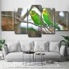 Green Budgerigars panels paint by numbers