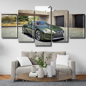 Green Lexus LC panels paint by numberrs