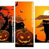 Halloween Pumpkins And Cat panels paint by numbers