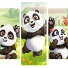 Happy Pandas panels paint by numbers