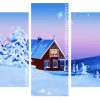 House Snow Winter Landscape panels paint by numbers