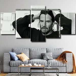 Keanu Reeves Black And White panels paint by numbers