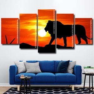 Lion Sunset Silhouette panels paint by numbers