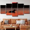 Loon Bird Silhouette panels paint by numbers