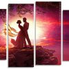 Lovers Silhouette panels paint by numbers