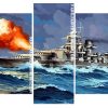 Military Navy Battelship Panel paint by numbers