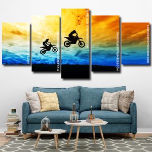 Motocrosses silhouette Panel paint by numbers