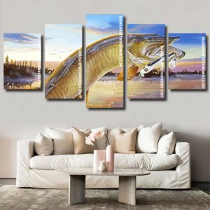 Musky Fish Jumping panels paint by numbers