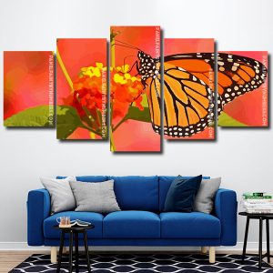 Orange Butterfly panels paint by numbers