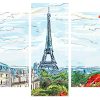 Paris Eiffel Tower Building panels paintt by numbers