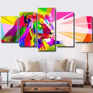 Pop Art Lion panels paint by numbers