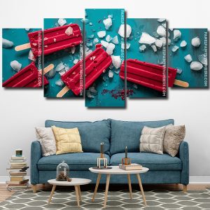 Red Popsicles panels paint by numbers