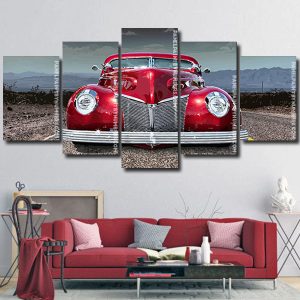 Red Vintage Car Panels paint by numbers