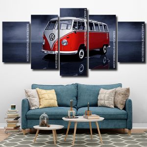 Red Volkswagen panels paint by numbers