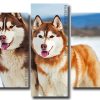 Siberian Huskies Panels paint by numbers