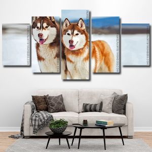 Siberian Huskies Panel paint by numbers