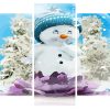 Snowman With Hat Panels paint by numbers