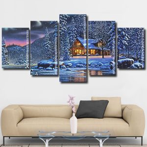 Snowy Night panels paint by numbers