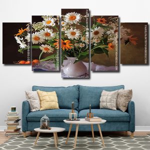 Still Life White Flowers panels paint by numbers