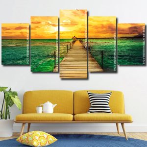 Sunset Beach jetty panels paint by numbers