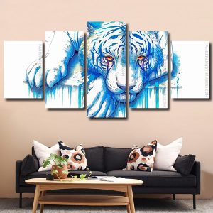 Blue Splatter Tiger Panels paint by numbers