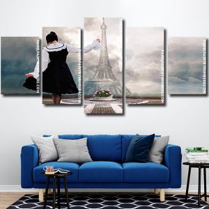 Girl In Paris Panels paint by numbers