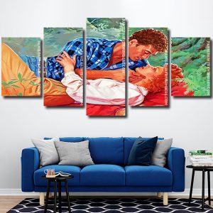 Romantic Couple In Garden Panels paint by numbers