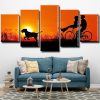 Couple Silhouette On Bike Panels paint by numbers