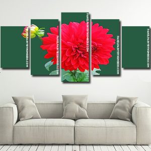 Light Red Dahlia panels paint by numbers