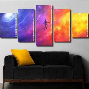 Astronaut In Colorful Space Panels paint by numbers