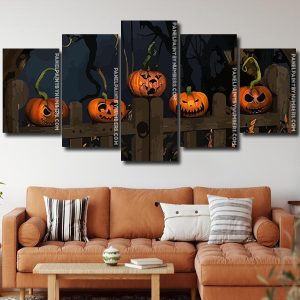 The Halloween Pumpkins panels paint by numbers