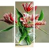 Tulips In Glass Vase Panels paint by numbers