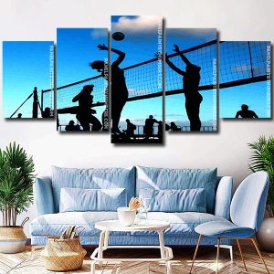 Volleyball Players Silhouette Panels paint by numbers