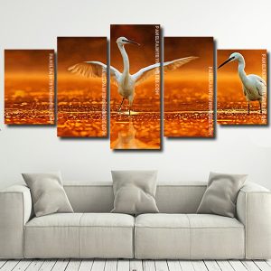 White Egrets panels paint by numbers