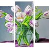 White and Purple Tulips Glass Panels paint by numbers