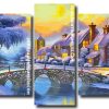 Winter landscape house Panels paint by numbers