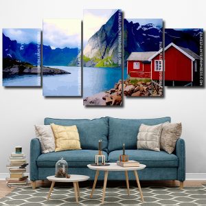 Wooden Barn In Norway panels paint by numbers