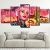 Abstract Lady And Flowers panels paint by numbers