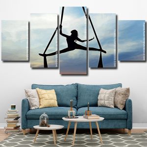 aerial ribbon dancer silhouette panel paint by numbers