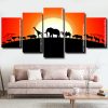 animals silhouette illustration Panel paint by numbers