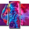 astronaut and colorful smoke panels paint by numbers