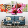 butterfly In Pink Flower panel paint by numbers