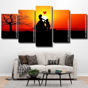 couple in love silhouette Panel paint by numbers