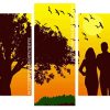 couple silhouette panels paint by numbers