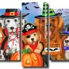 cute halloween puppies Panels paint by numbers