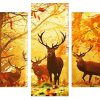 deer With fall leaves panels paint by numbers