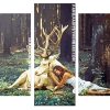 girl With Bloody deer in the forest panels paint by numbers