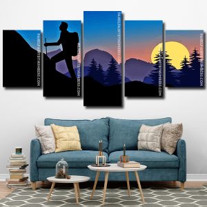 man climbing mountain Panel paint by numbers